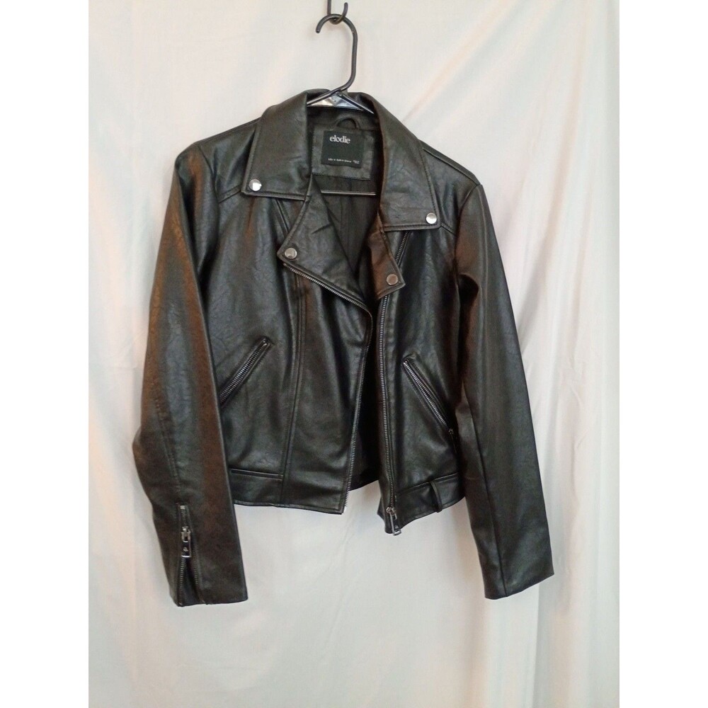 Elodie Faux Leather Moto Jacket Black - Biker - Indie Sleaze - Grease